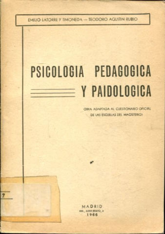 PSICOLOGIA PEDAGOGICA Y PAIDOLOGICA.