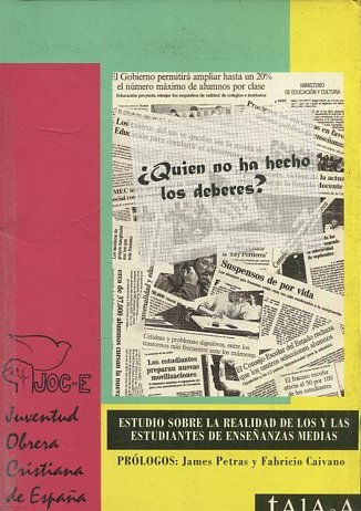 QUIÉN NO HA HECHO LOS DEBERES? ESTUDIO SOBRE LA REALIDAD DE LOS Y LAS ESTUDIANTES DE ENSEÑANZAS MEDIAS.