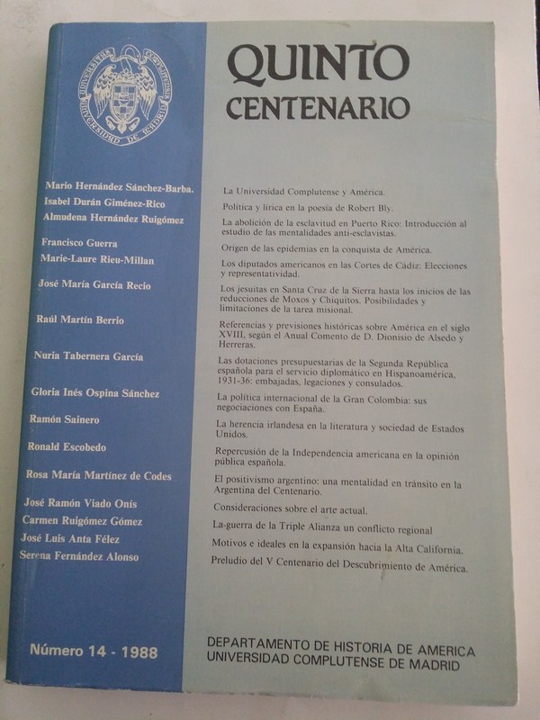 Quinto centenario. Num. 14 – 1988