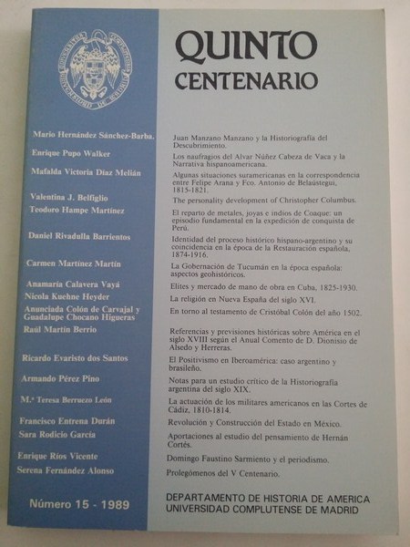 Quinto centenario. Num. 15 – 1989