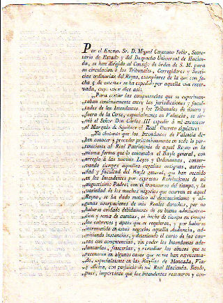 REAL ORDEN DE S.M. PARA QUE SE VUELVA A CIRCULAR EL REAL DECRETO PARA CORTAR LAS COMPETENCIAS QUE SE EXPERIMENTABAN ENTRE LAS JURISDICCIONES Y FACULTADES  DE LOS INTENDENTES DE DENTRO Y FUERA DE LA CORTE.