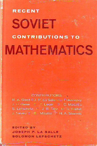 RECENT CONTRIBUTIONS TO MATHEMATICS.