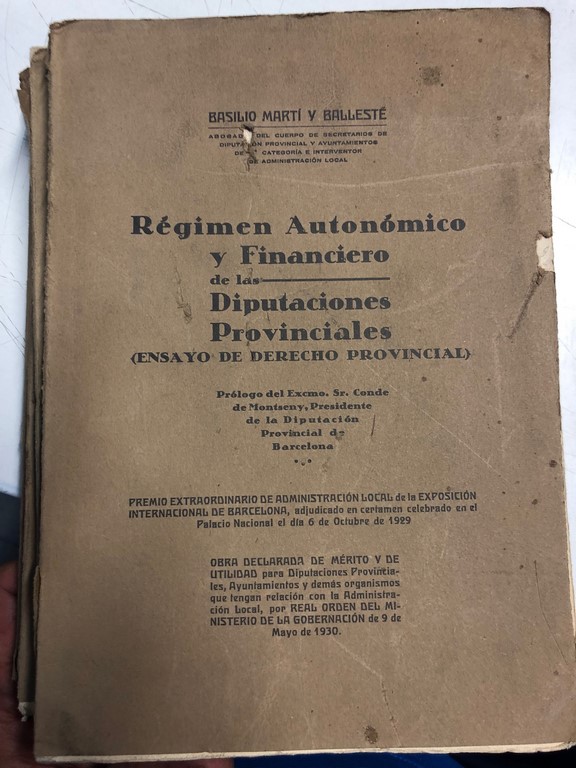 REGIMEN AUTONOMICO Y  FINANCIERO DE LAS DIPUTACIONES PROVINCIALES (ENSAYO DE DERECHO PROVINCIAL)