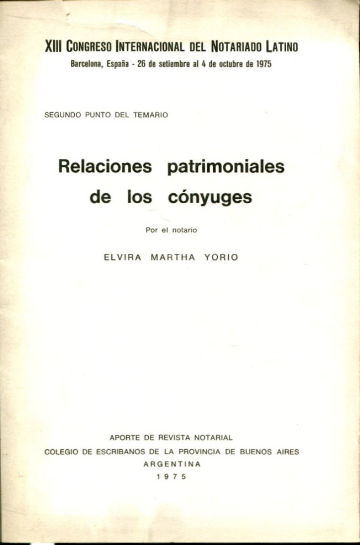 RELACIONES PATRIMONIALES DE LOS CONYUGES.