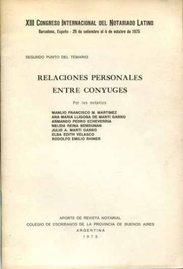 RELACIONES PERSONALES ENTRE CONYUGES.