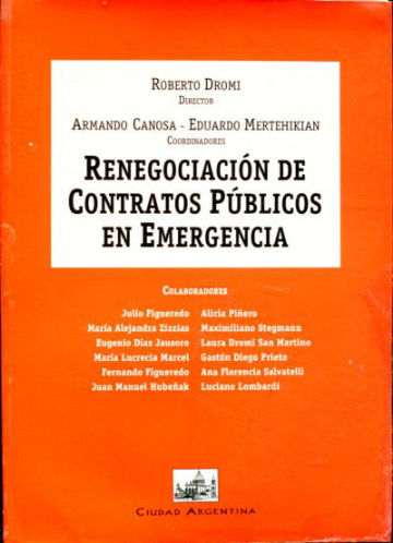 RENEGOCIACION DE CONTRATOS PUBLICOS EN EMERGENCIA.