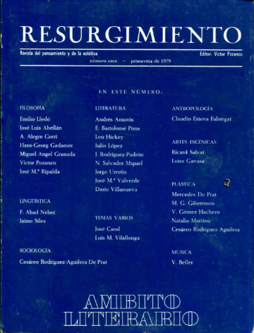 RESURGIMIENTO. REVISTA DEL PENSAMIENTO Y DE LA ESTETICA. NUMERO 0.