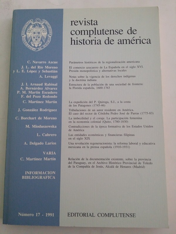 Revista complutense de historia de America. Num. 17 – 1991