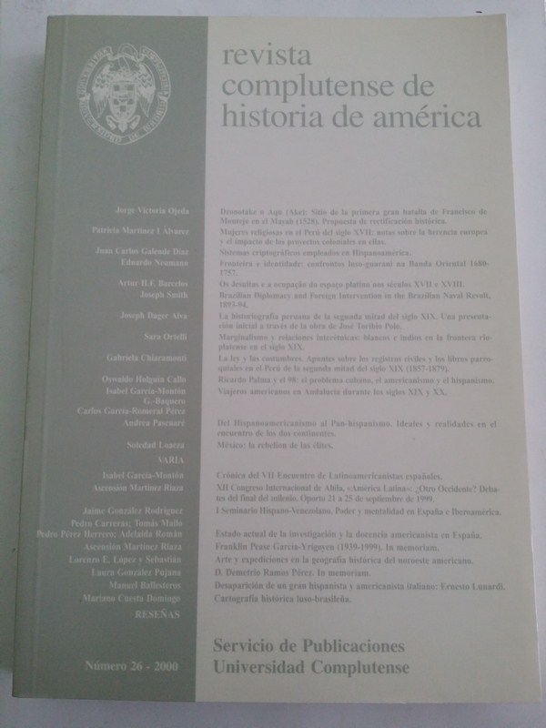 Revista complutense de historia de America. Num. 26 – 2000