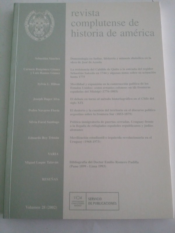 Revista complutense de historia de America. Num. 28 - 2002