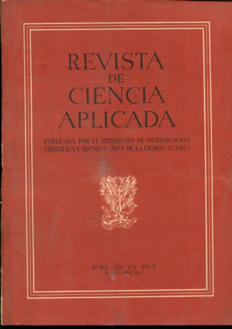 REVISTA DE CIENCIA APLICADA. NUM. 103, AÑO XIX, FASCICULO 2. MARZO-ABRIL 1965.