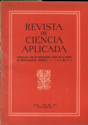 REVISTA DE CIENCIA APLICADA. NUM. 66, AÑO XIII, FASCICULO 1. ENERO-FEBRERO 1959.