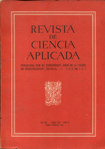 REVISTA DE CIENCIA APLICADA. NUM. 78, AÑO XV, FASCICULO 1. ENERO-FEBRERO1961.