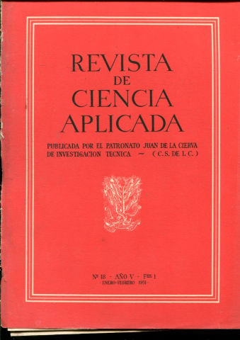 REVISTA DE CIENCIA APLICADA. NUM.18, AÑO V, FASCICULO 1. ENERO-FEBRERO 1951.