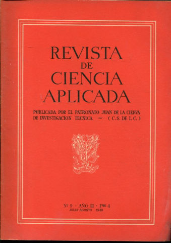 REVISTA DE CIENCIA APLICADA. NUM.9, AÑO III, FASCICULO 4. JULIO-AGOSTO 1949.