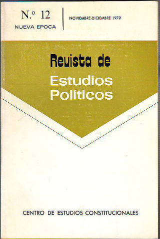 REVISTA DE ESTUDIOS POLÍTICOS. NUMERO 12. NOVIEMBRE-DICIEMBRE 1979.