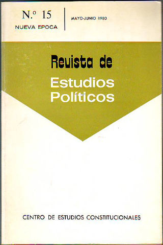 REVISTA DE ESTUDIOS POLÍTICOS. NUMERO 15. MAYO-JUNIO 1980.