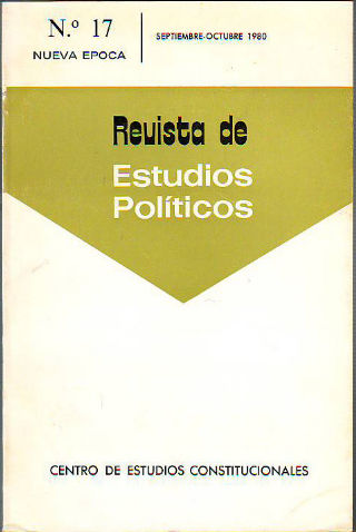 REVISTA DE ESTUDIOS POLÍTICOS. NUMERO 17. SEPTIEMBRE-OCTUBRE 1980.