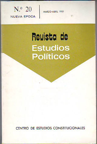 REVISTA DE ESTUDIOS POLÍTICOS. NUMERO 20. MARZO-ABRIL 1981.