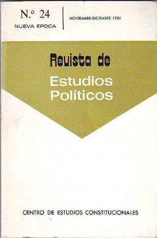 REVISTA DE ESTUDIOS POLÍTICOS. NUMERO 24. NOVIEMBRE-DICIEMBRE 1981.