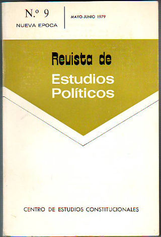 REVISTA DE ESTUDIOS POLÍTICOS. NUMERO 9. MAYO-JUNIO 1979.