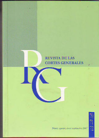 REVISTA DE LAS CORTES GENERALES Nº 70-71-72 + CD ROM.