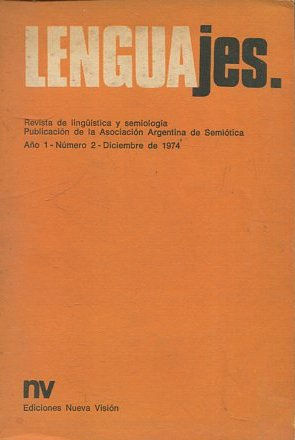 REVISTA DE LINGÜÍSTICA Y SEMIOLOGIA. LENGUAJES. Nº 2.