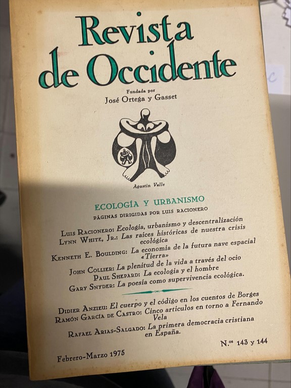 REVISTA DE OCCIDENTE Nº 143 Y 144. ECOLOGIA Y URBANISMO (PAGINAS DIRIGIDAS  POR LUIS RACIONERO).