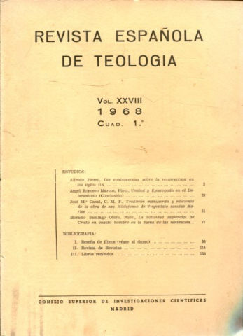 REVISTA ESPAÑOLA DE TEOLOGIA. NUM 110.