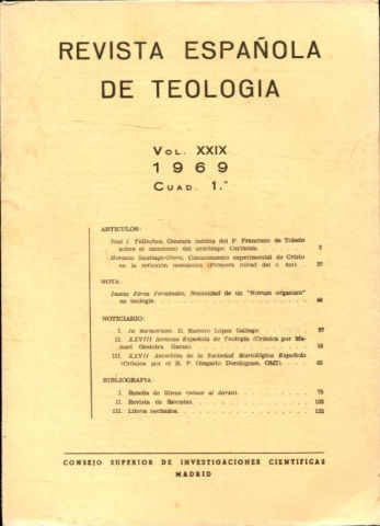 REVISTA ESPAÑOLA DE TEOLOGIA. NUM 114.