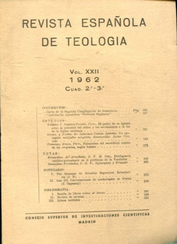 REVISTA ESPAÑOLA DE TEOLOGIA. NUM 87-88.