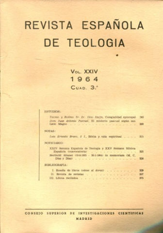 REVISTA ESPAÑOLA DE TEOLOGIA. NUM 96.