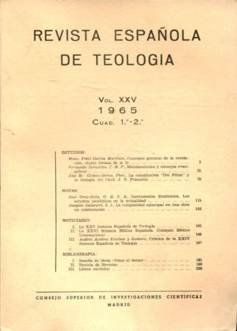 REVISTA ESPAÑOLA DE TEOLOGIA. NUM 98-99.