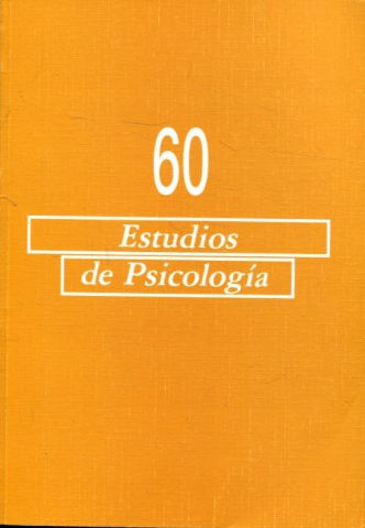 REVISTA ESTUDIOS DE PSICOLOGIA. NUM. 60.