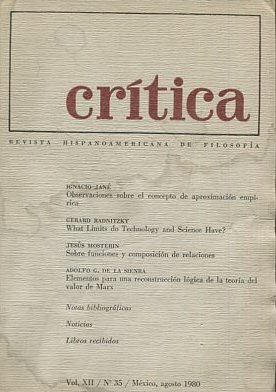 REVISTA HISPANOAMERICANA DE FILOSOFIA. VOL. X II / Nº 35.