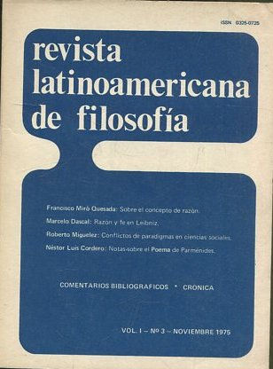 REVISTA LATINOAMERICANA DE FILOSOFIA. VOL I - Nº 3-NOVIEMBRE 1975.