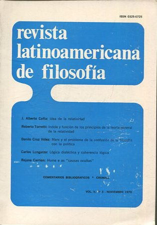 REVISTA LATINOAMERICANA DE FILOSOFIA. VOL V - Nº 3-NOVIEMBRE 1979.