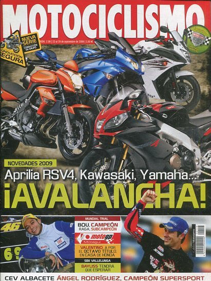 REVISTA MOTOCICLISMO. ¡AVALANCHA!  NUMERO 2.118 23 al 29 DE SEPTIEMBRE DE 2008.