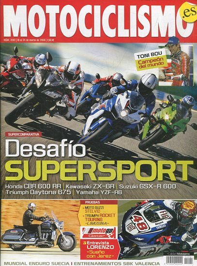 REVISTA MOTOCICLISMO. DESAFIO SUPERSPORT. NUM. 2091 18 AL 24 DE MARZO DE 2008.