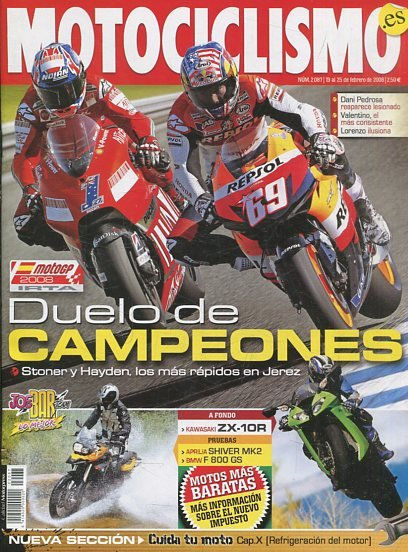 REVISTA MOTOCICLISMO. DUELO DE CAMPEONES NUMERO 2.087 19 al 25 de FEBRERO DE 2008.