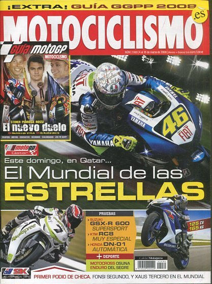 REVISTA MOTOCICLISMO. EL MUNDIAL DE LAS ESTRELLAS. NUMERO 2.089 4 al 17 de MARZO DE 2008.