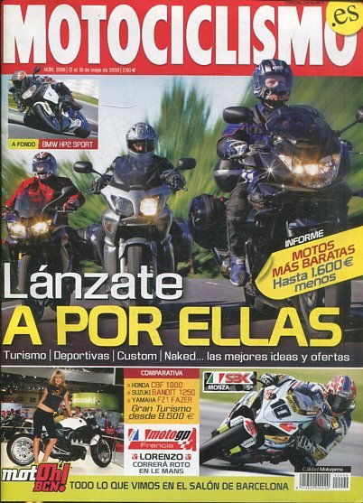 REVISTA MOTOCICLISMO. LANZATE A POR ELLAS. NUMERO 2.099, 13 AL 19 DE MAYO DE 2008.