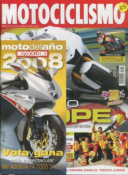 REVISTA MOTOCICLISMO. LORENZO ATOPE. NUMERO 2.074 20 al 26 de NOVIEMBRE DE 2007.