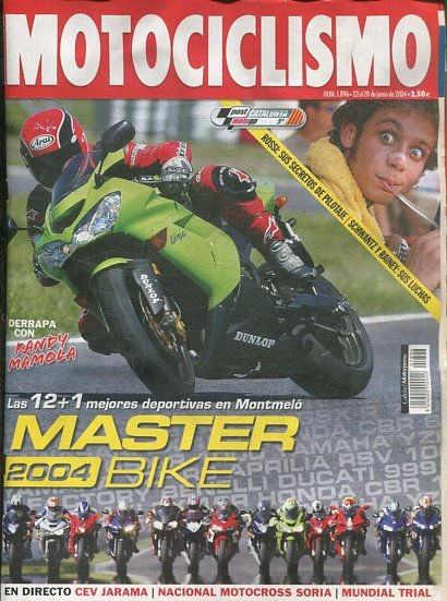 REVISTA MOTOCICLISMO.  MASTER. 1896 22 AL 28 DE JUNIO DE 2004.