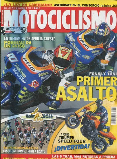 REVISTA MOTOCICLISMO. PRIMERO ASALTO. NUMERO 1825 11 al 17 DE FEBRERO DE 2003.