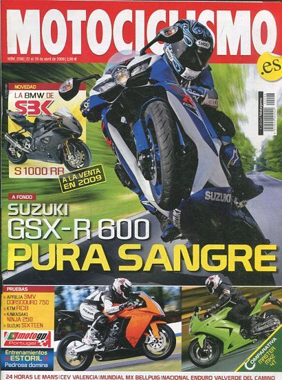 REVISTA MOTOCICLISMO. PURA SANGRE.  NUMERO 2.096 22 al 28 de ABRIL DE 2008.