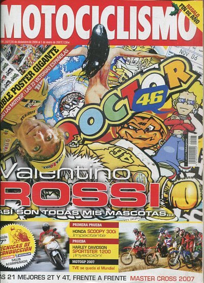 REVISTA MOTOCICLISMO.  ROSSI.  NUMERO 2027 26 DE DICIEMBRE DE 2006.