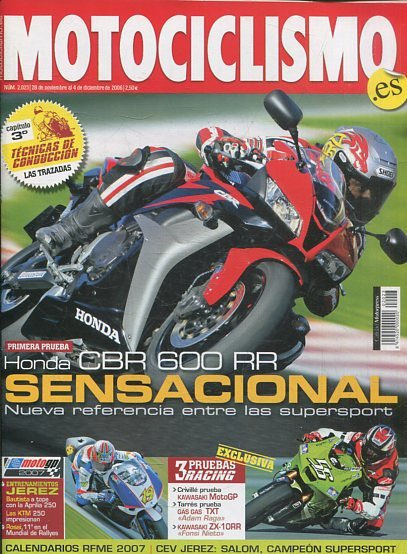 REVISTA MOTOCICLISMO.  SENSACIONAL.  NUMERO 2023 28 DE NOVIEMBRE AL 4 DE DICIEMBRE DE 2006.