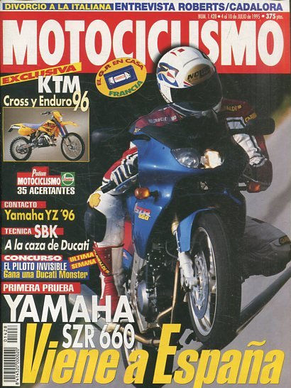REVISTA MOTOCICLISMO.   VIENE A ESPAÑA.  NUMERO 1428 4 AL 10 DE JULIO DE 1995.