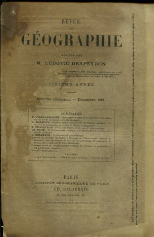 REVUE DE GEOGRAPHIE. DECEMBRE 1886.